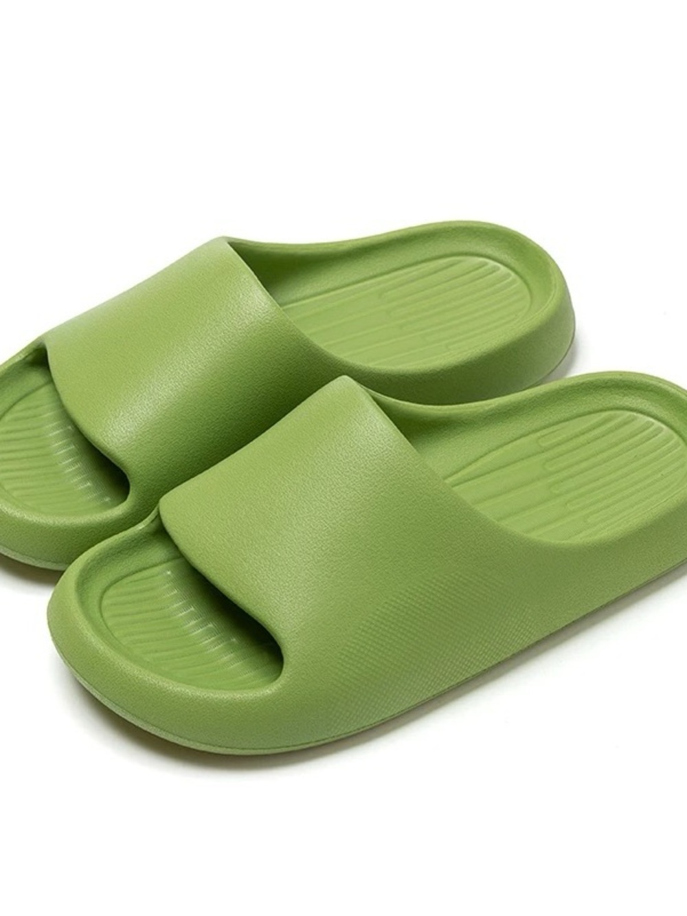 Minimal Slide Sandals in Green